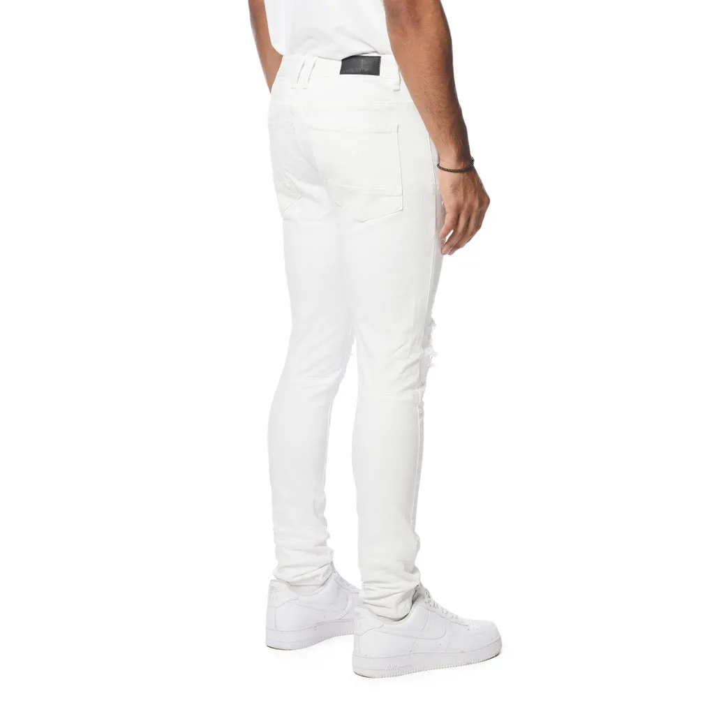 Slim Tapered Vintage Washed Jeans - White