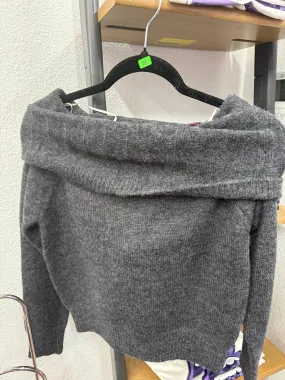 Slouchy Neck Gray Sweater