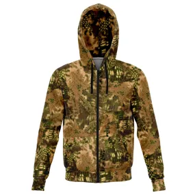 Snakeskin Camouflage Zip Up Hoodie