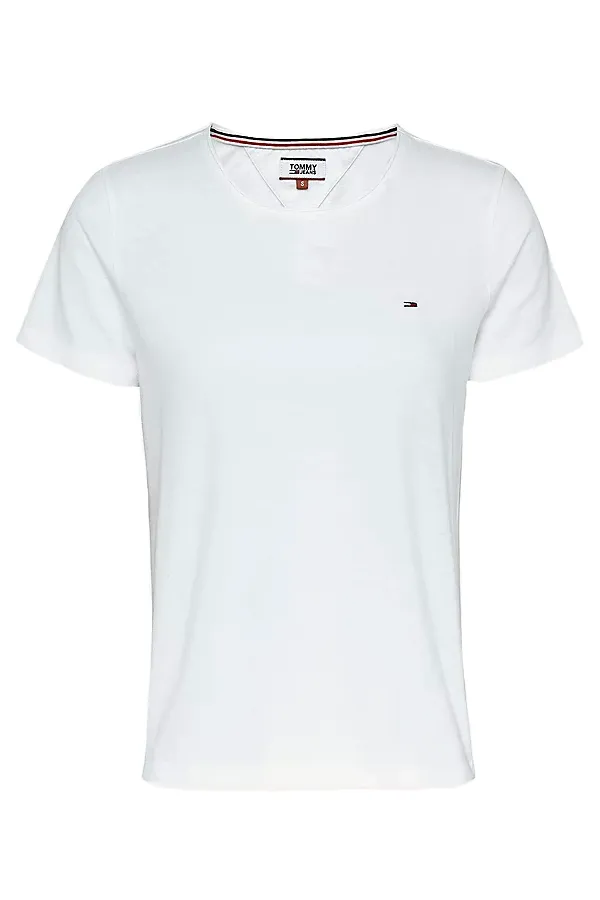 Tommy Hilfiger Women Slim Fit Logo Tee White