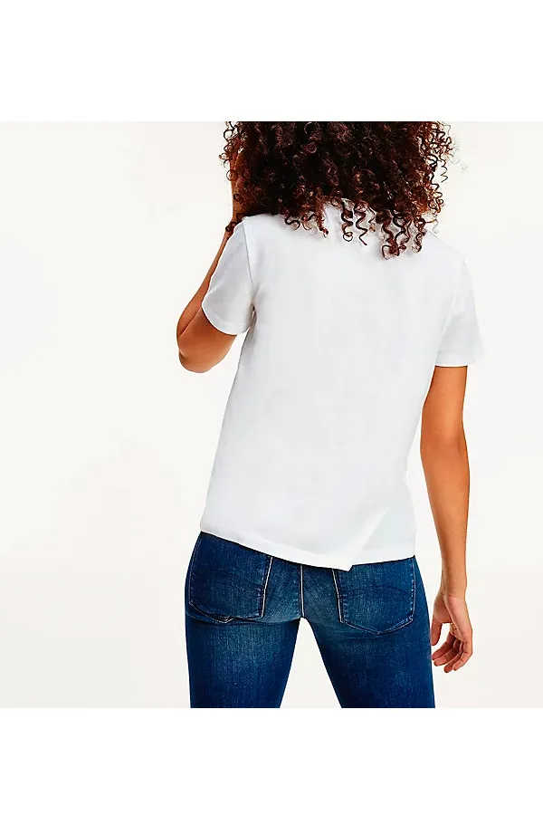 Tommy Hilfiger Women Slim Fit Logo Tee White