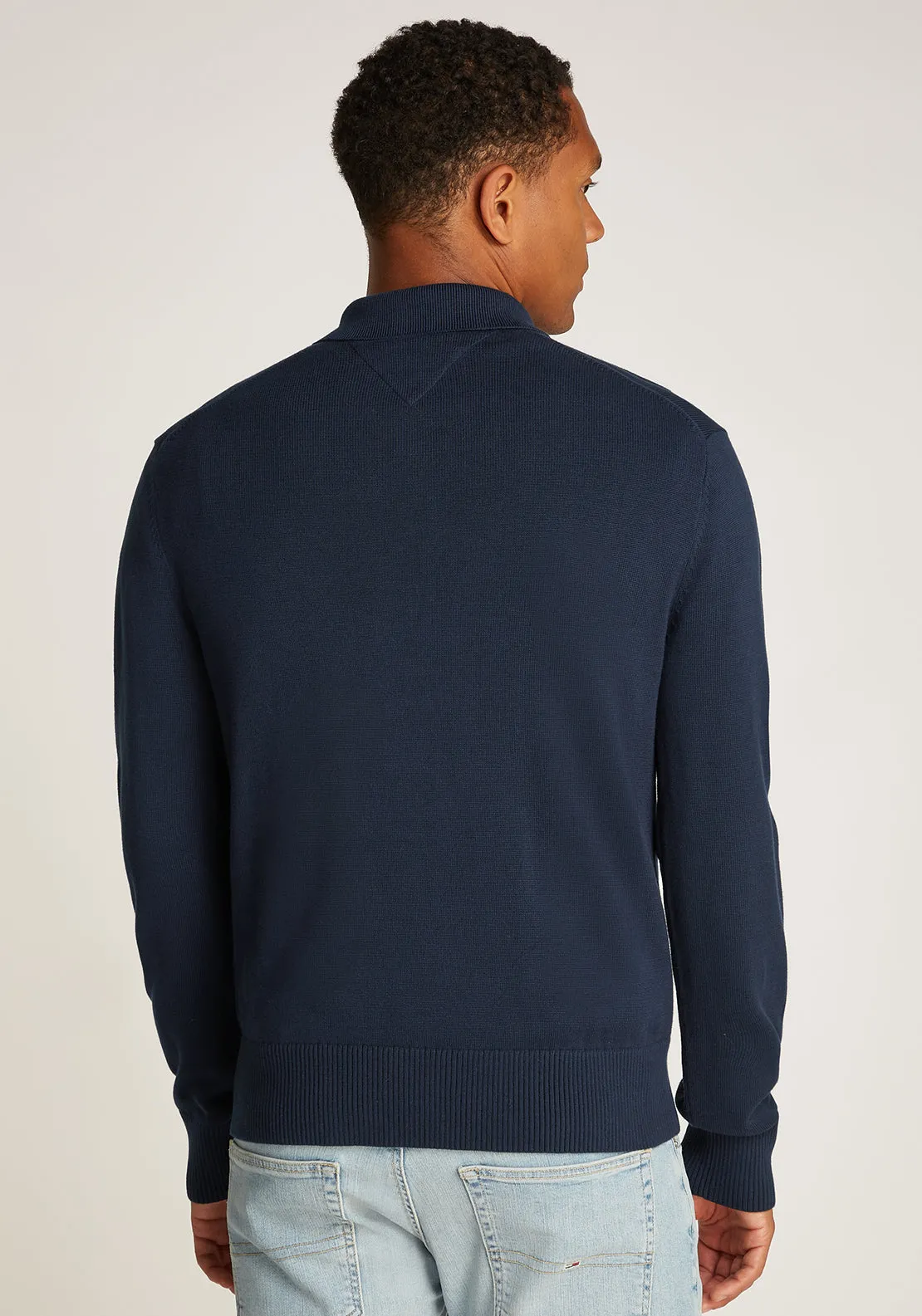 Tommy Jeans Essential Long Sleeve Polo Sweater, Dark Night Navy