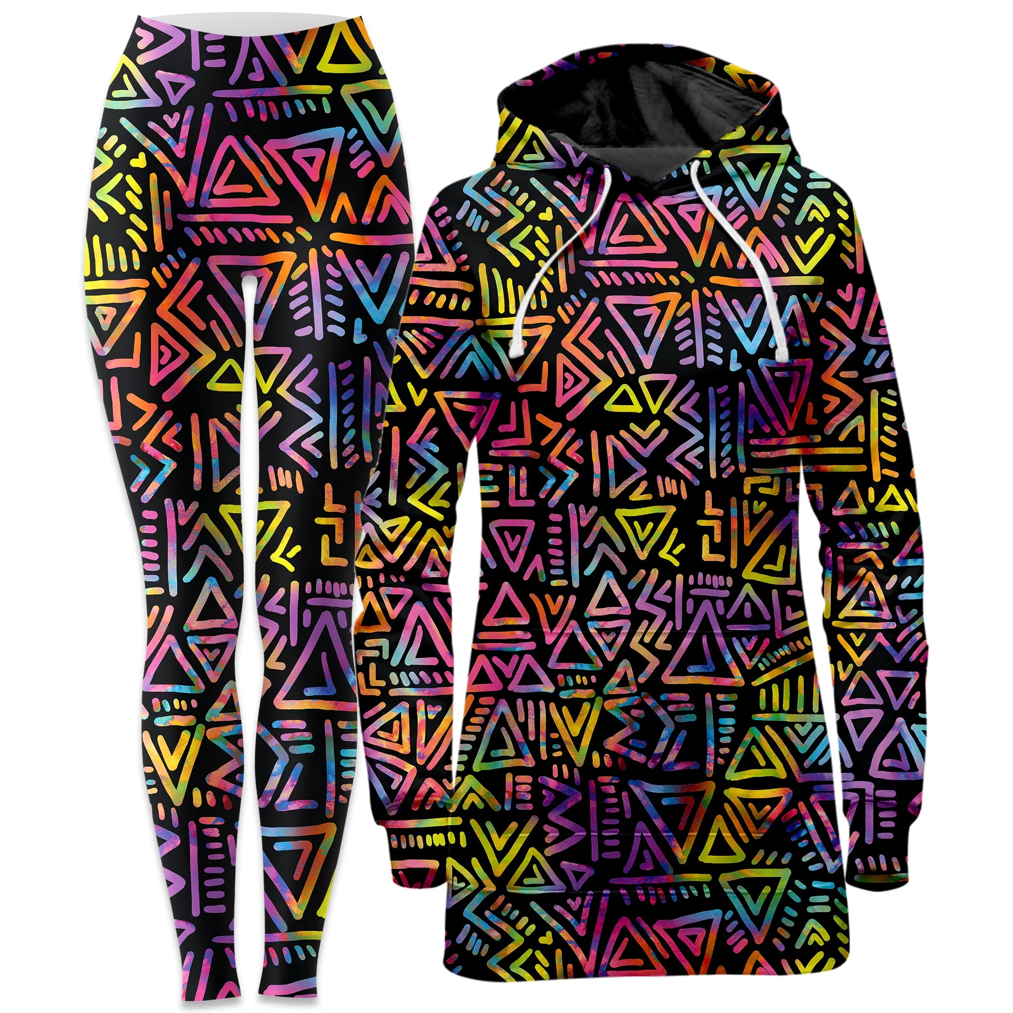 Tribe Vibe Hoodie Dress and Leggings Combo