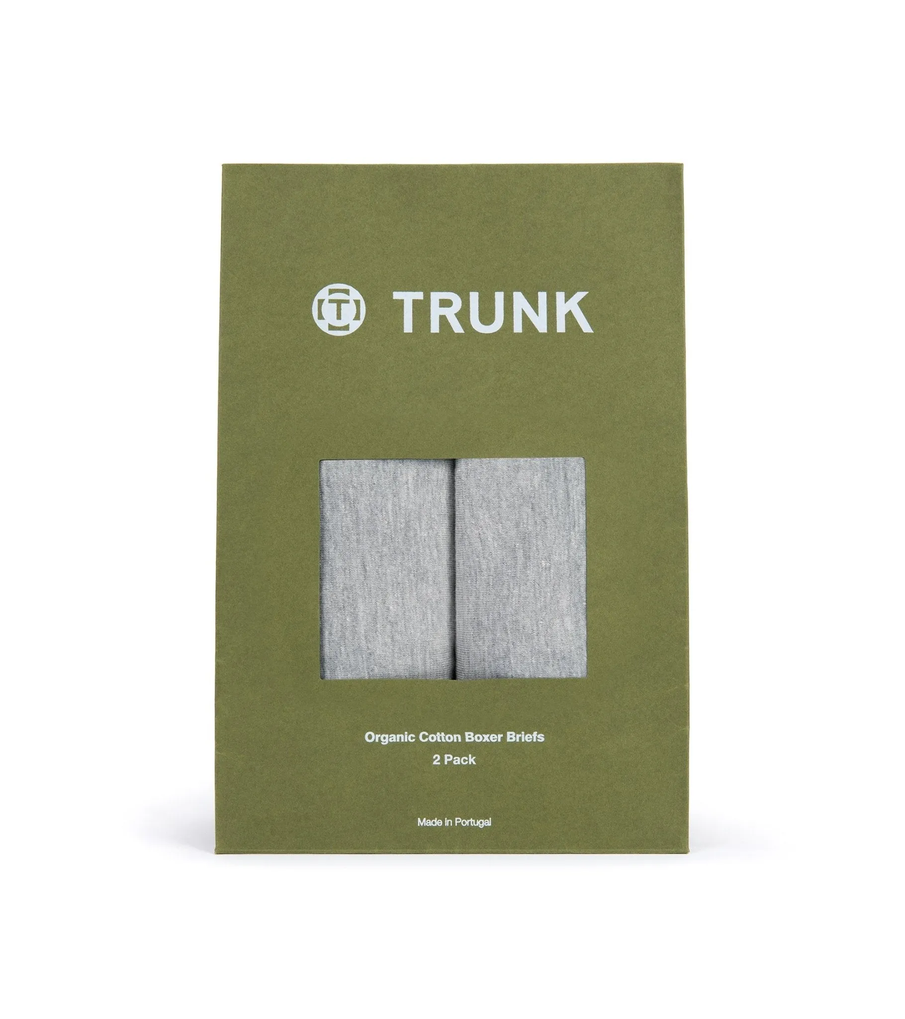 Trunk 2 Pack Organic Cotton Boxer Briefs: Grey Marl