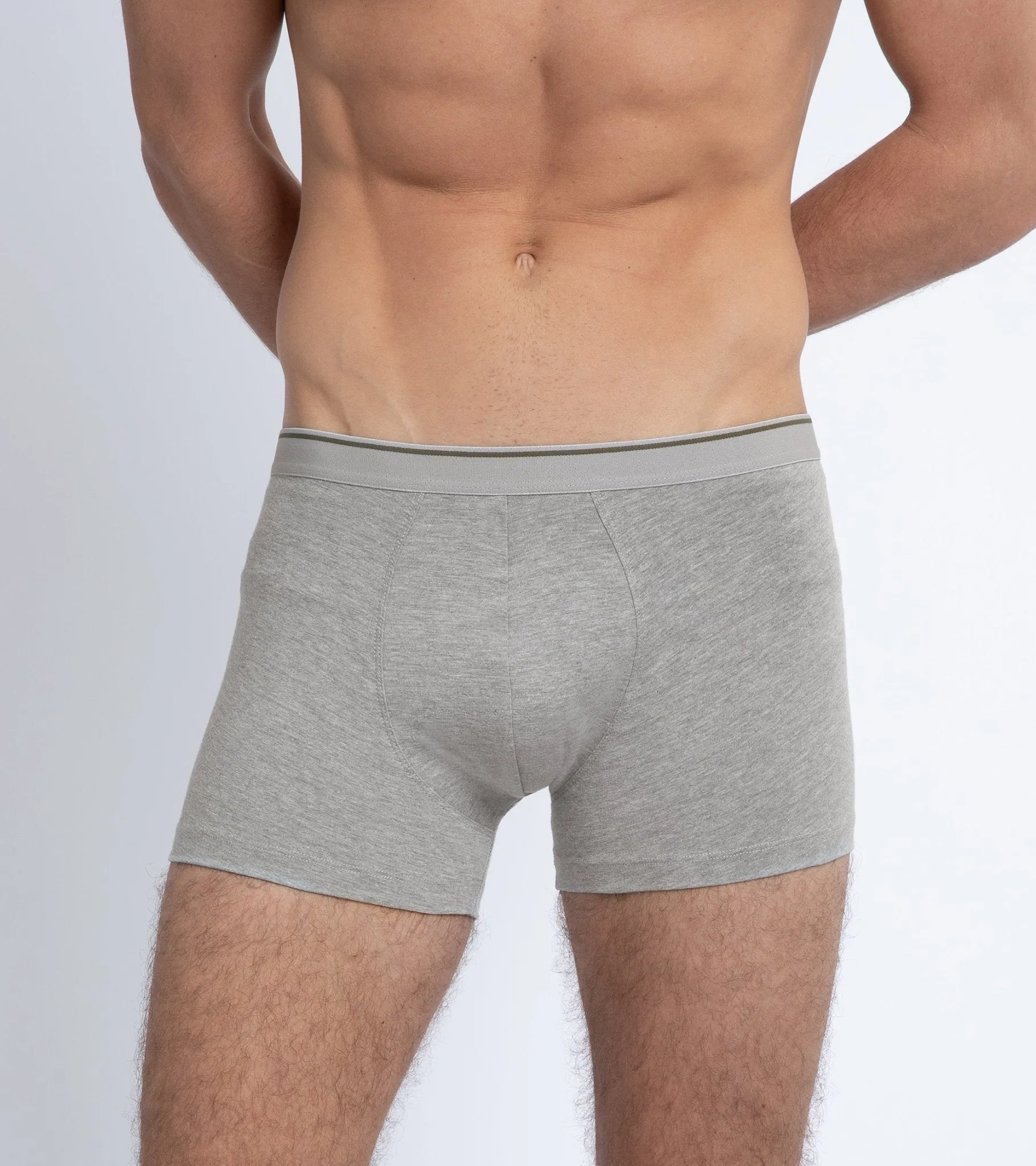 Trunk 2 Pack Organic Cotton Boxer Briefs: Grey Marl