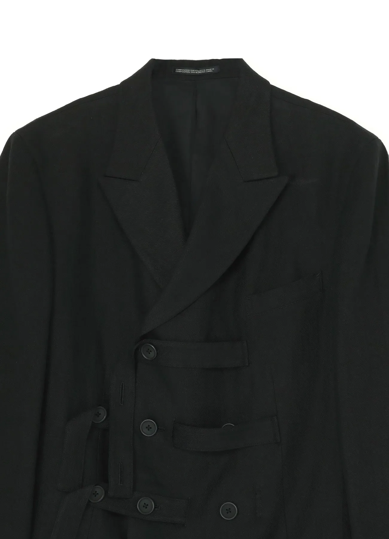 TWILL BELTED PEAKED JACKET