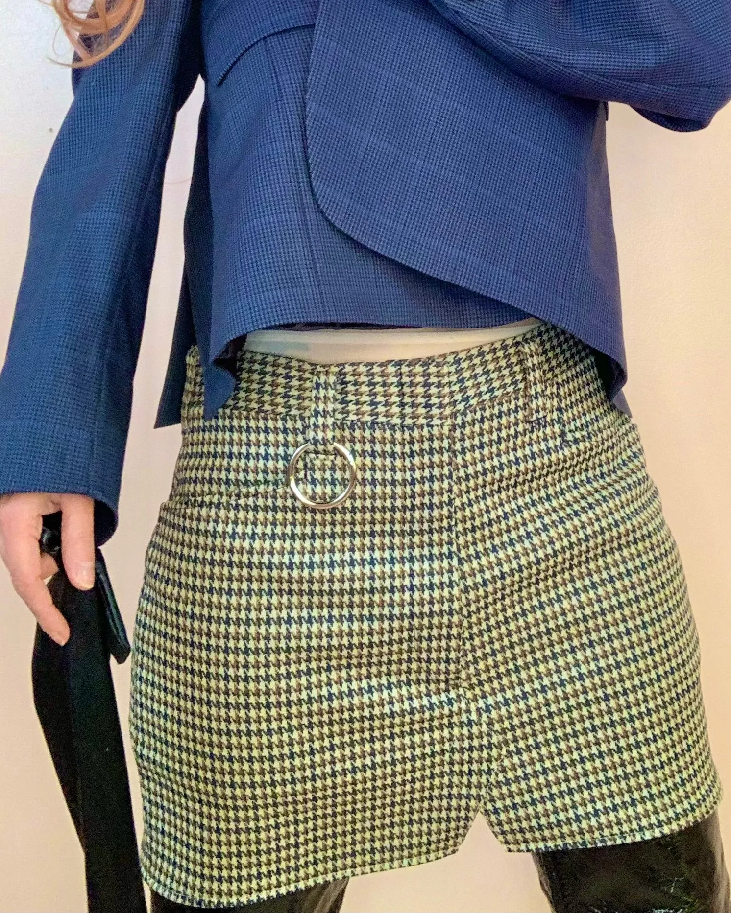 Upcycled transformed plaid skirt