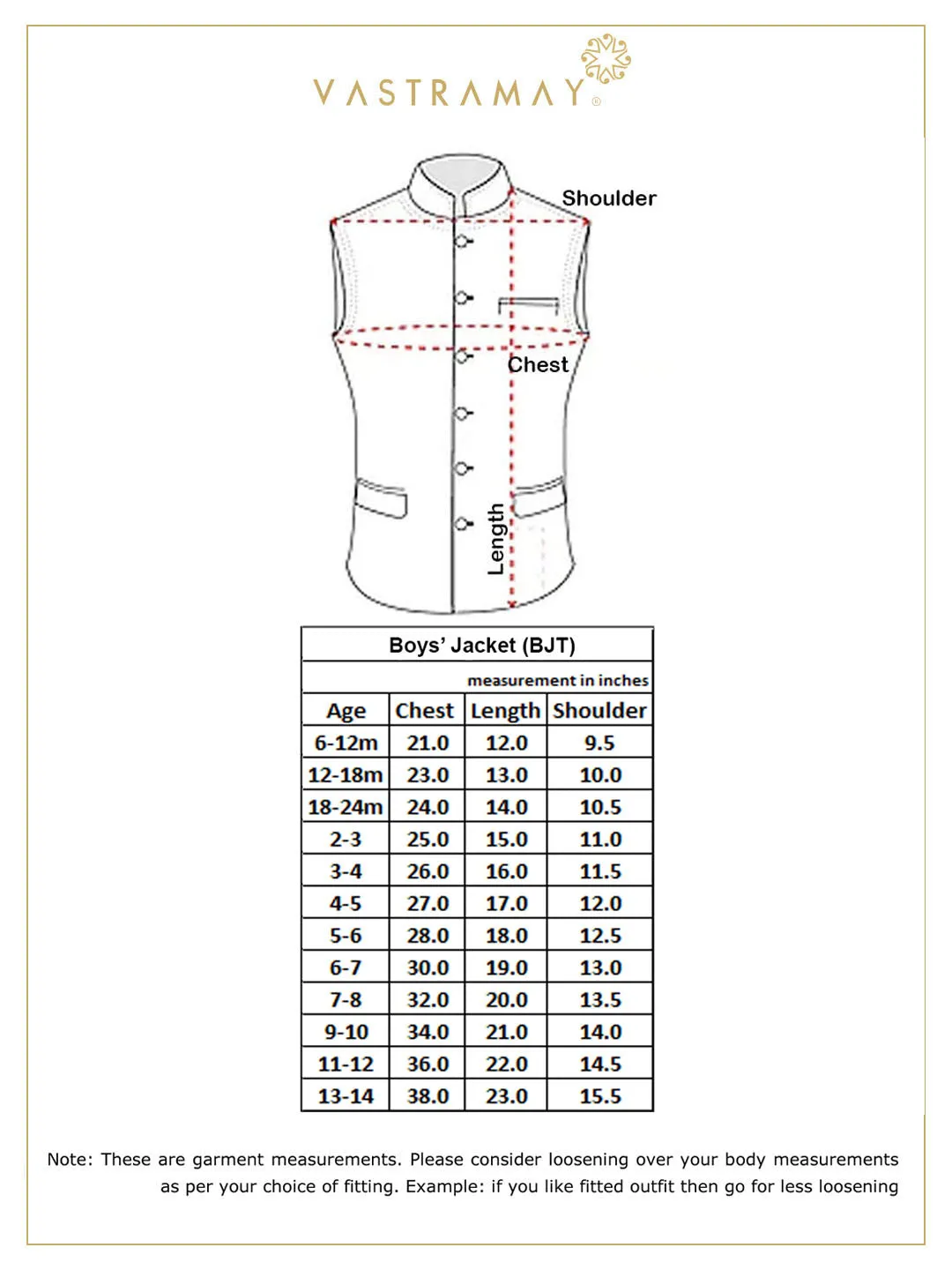 VASTRAMAY Boys' Pink Cotton Silk Blend Nehru Jacket