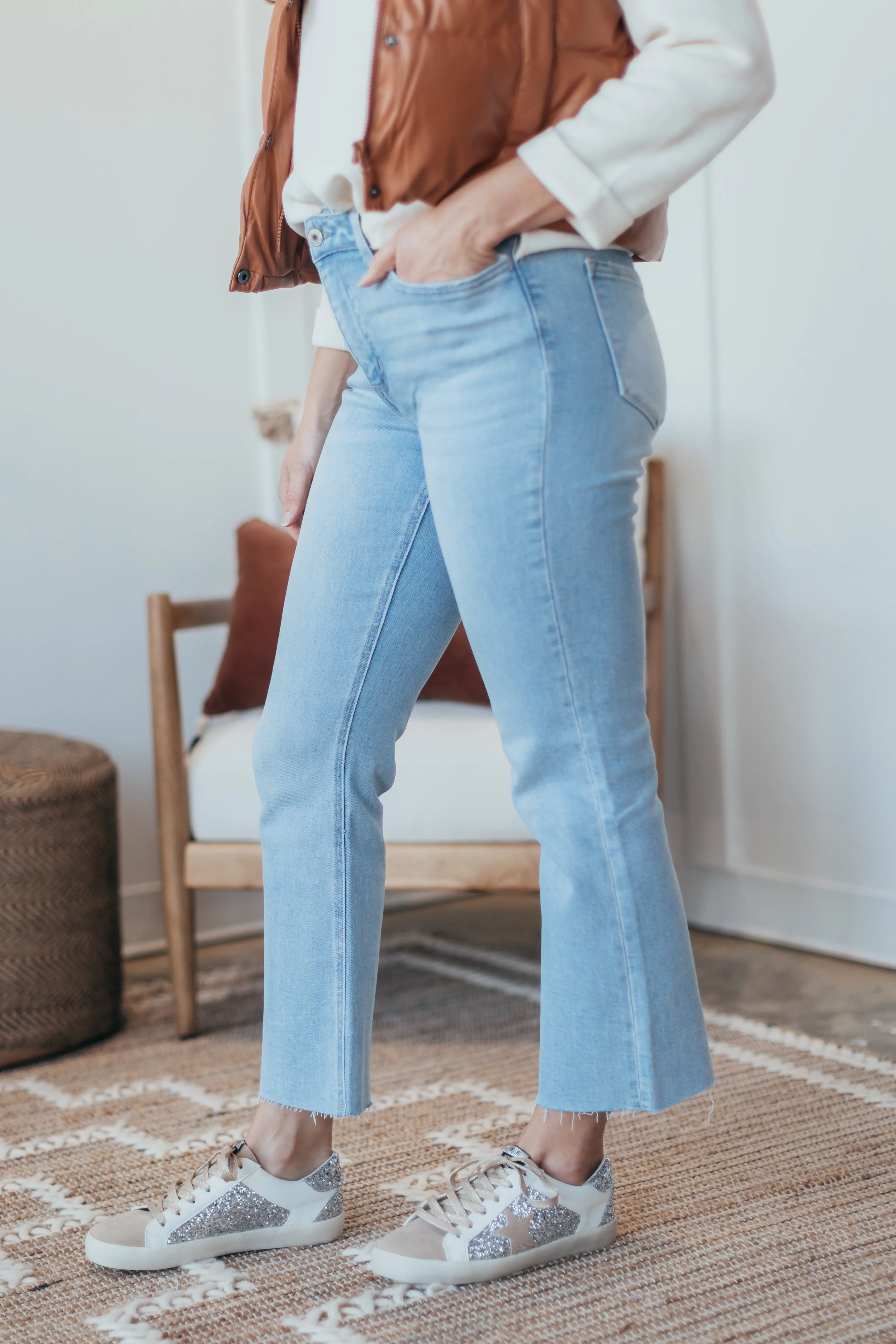 VERVET High Rise Kick Flare Jean