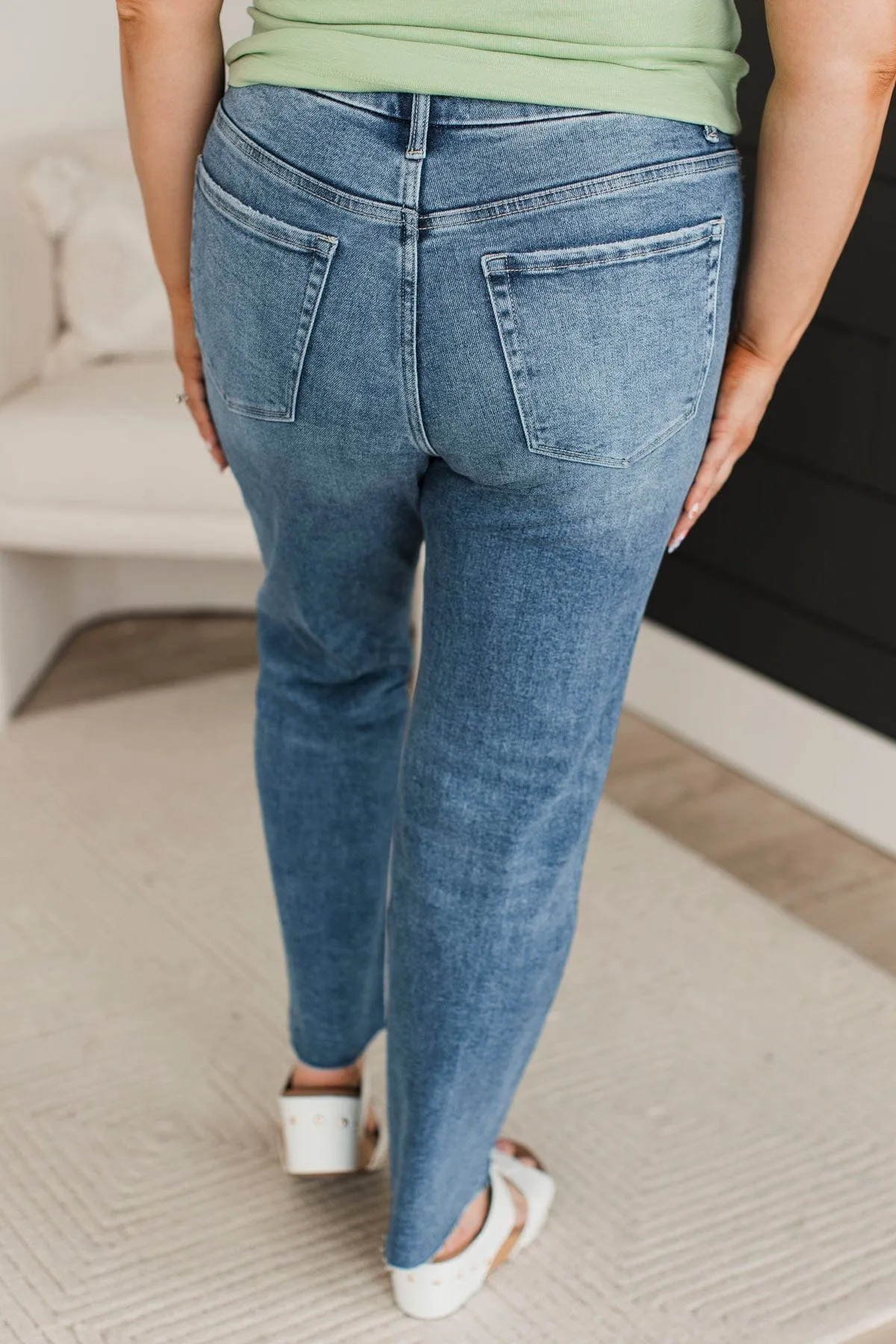 Vervet Slim Straight Jeans- Haddie Wash