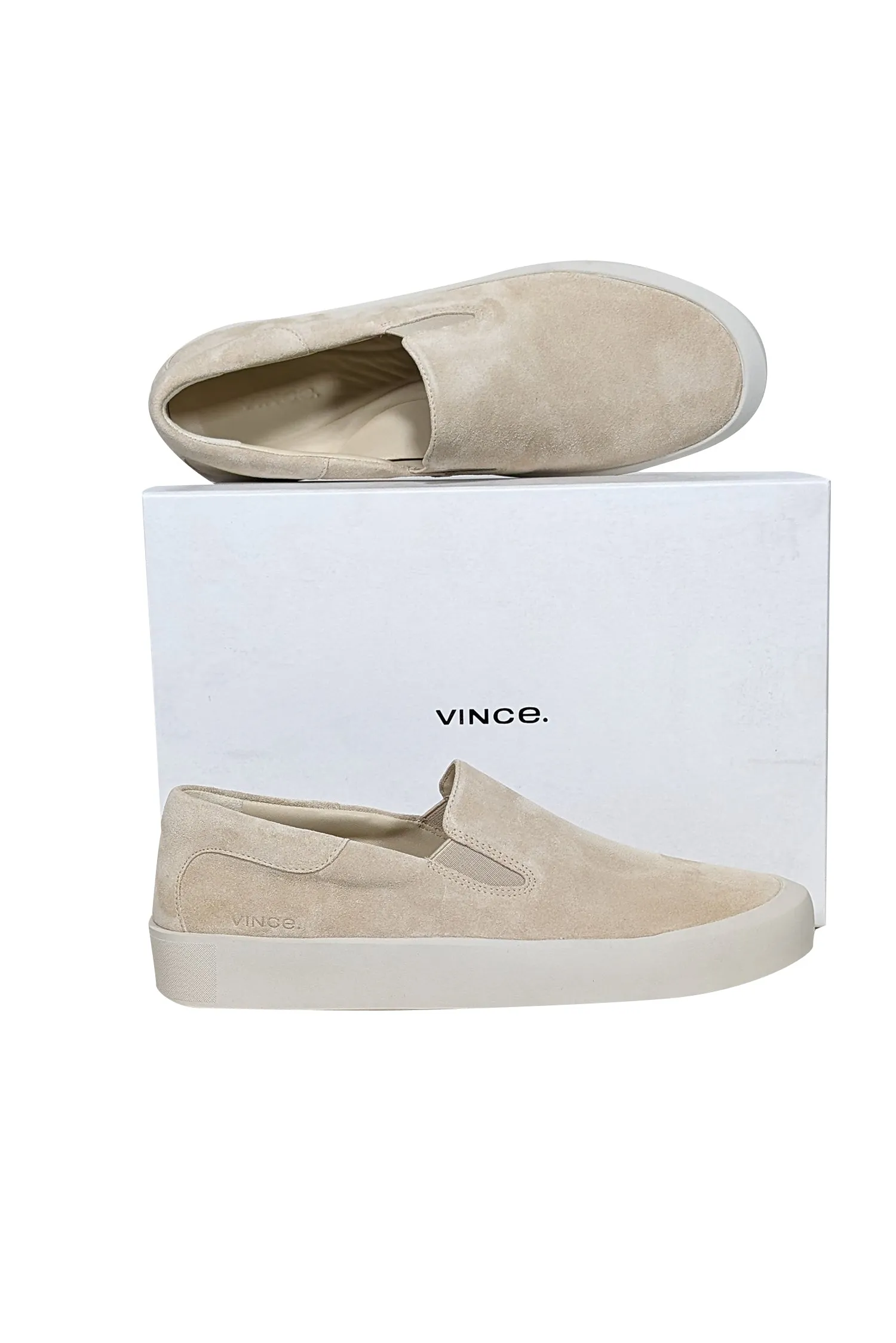 Vince - Beige Suede Slip On Sneakers Sz 9