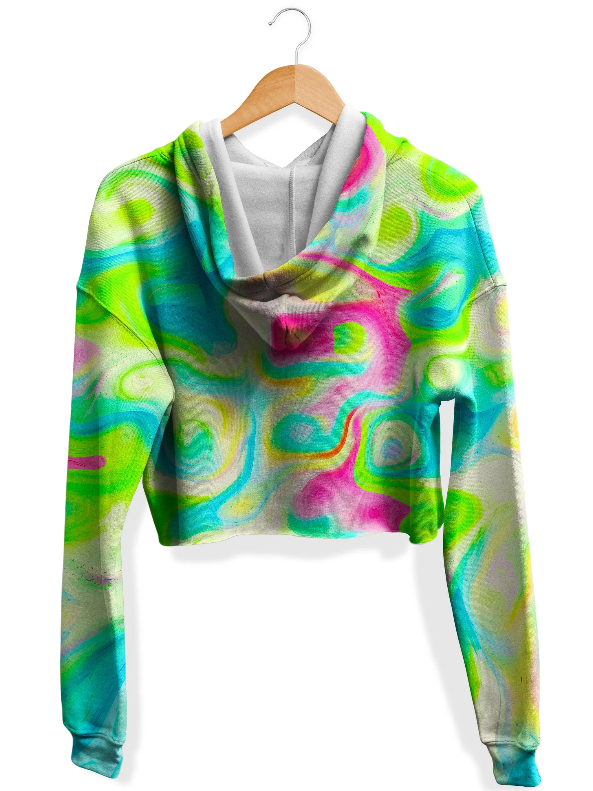 Watercolor Dreams Fleece Crop Hoodie