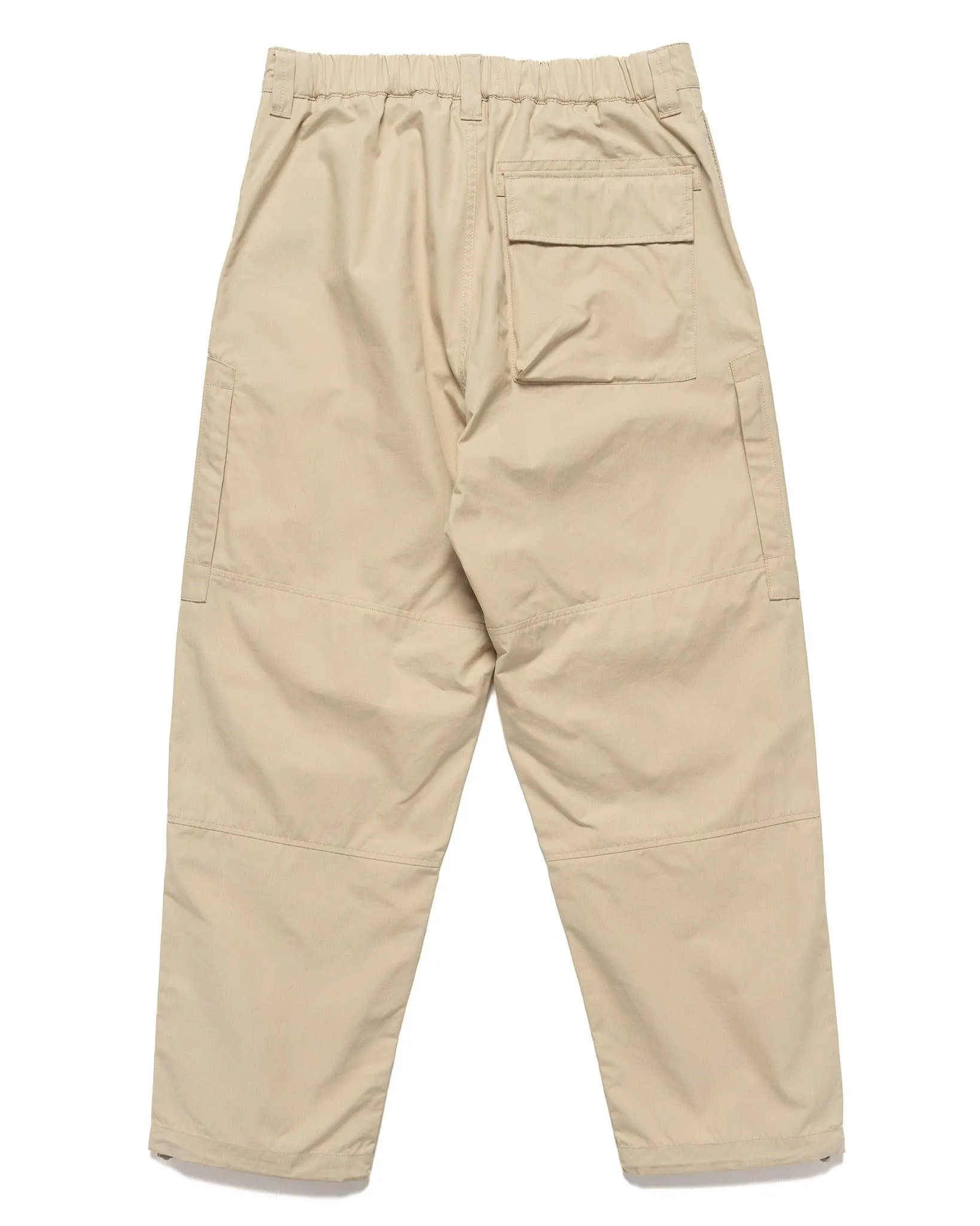 Weatherproof Cotton Canvas Ghost Piece Loose Fit Cargo Pants Beige