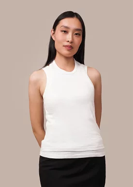 White Organic Cotton Layered Tank