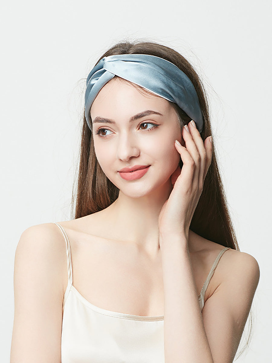 Women Artsy Solid Silk Cross Hair Band SC1057