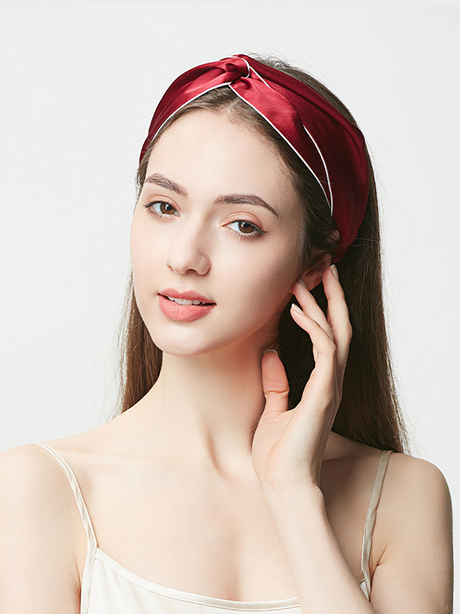 Women Artsy Solid Silk Cross Hair Band SC1057