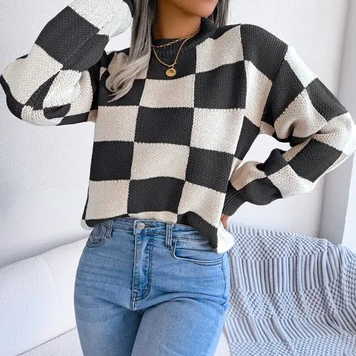 Women's Sweater Long Sleeve Sweaters & Cardigans Casual Lattice