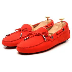 Women's Gommino Red Nubuck Leather Driving Loafers UK 5.5 EU 38.5